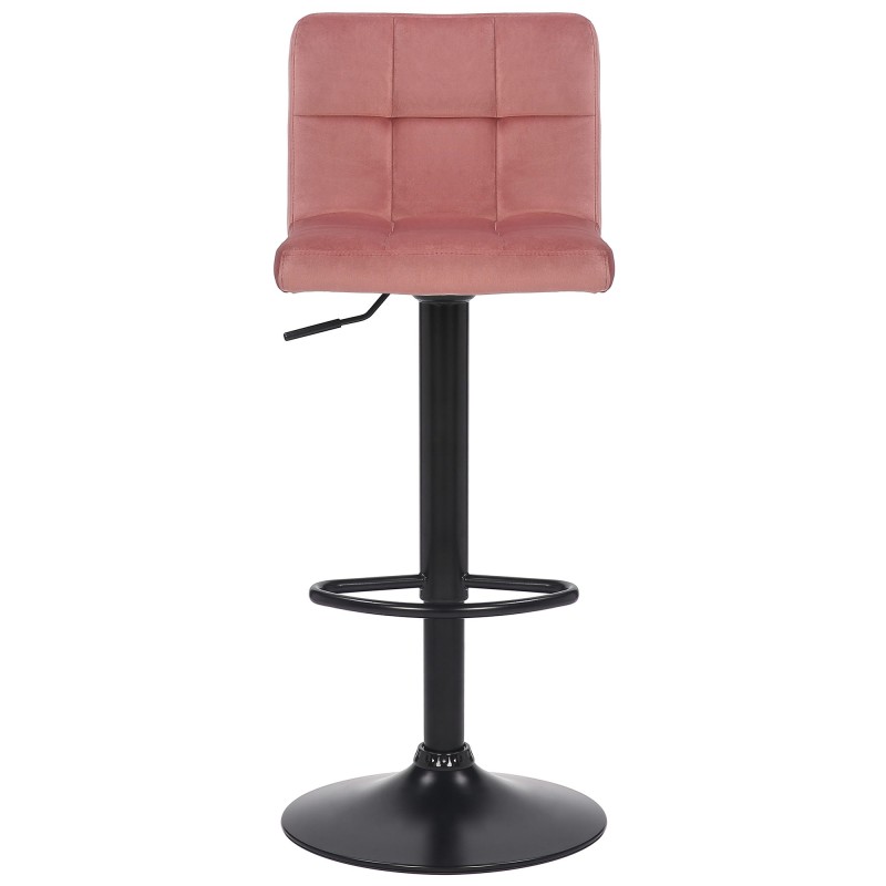Taburete de bar Feni en terciopelo rosa