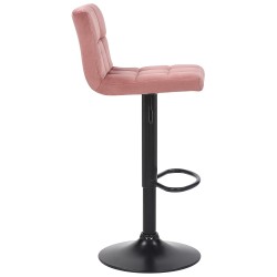 Taburete de bar Feni en terciopelo rosa Taburete de bar Feni en terciopelo rosa