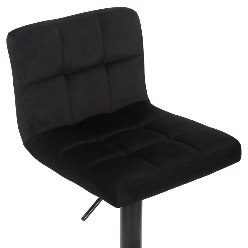 Taburete de bar Feni en terciopelo negro