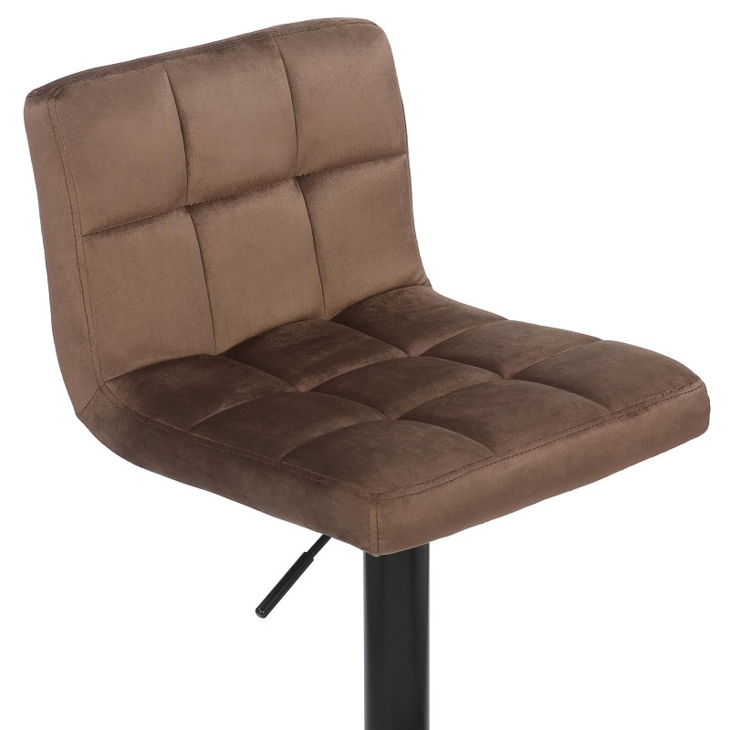 Taburete de bar Feni en terciopelo marrón