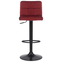 Taburete de bar de terciopelo rojo Feni Taburete de bar de terciopelo rojo Feni