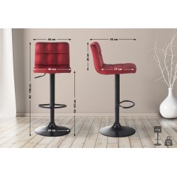 Taburete de bar de terciopelo rojo Feni Taburete de bar de terciopelo rojo Feni