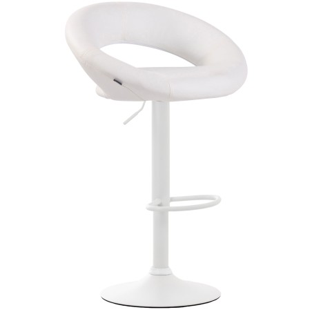 Taburete de bar Olinda en piel sintética blanca