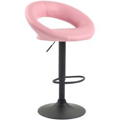Taburete de bar Olinda en piel sintética negra y rosa