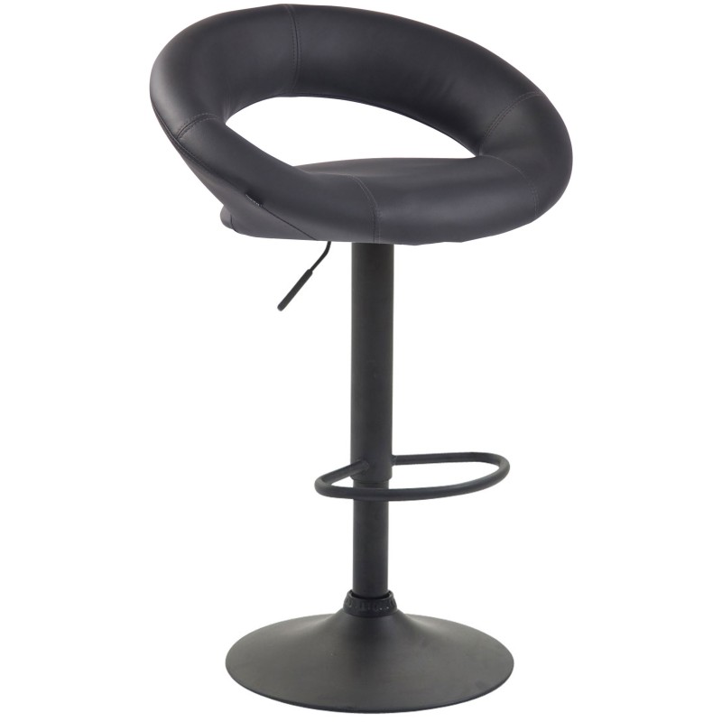 Taburete de bar Olinda en piel sintética negra y gris