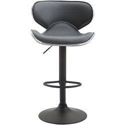 Juego de 2 taburetes de bar Las Vegas V2 en piel sintética negra y gris