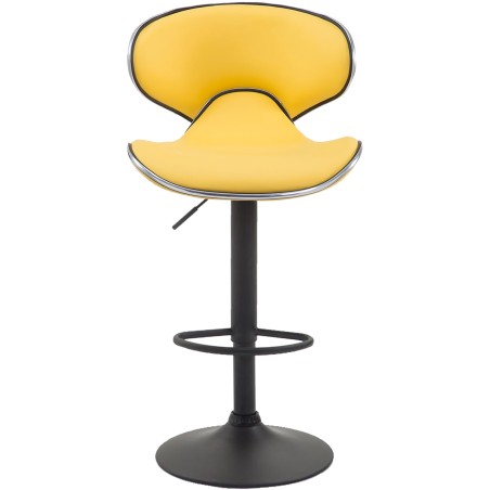 Juego de 2 taburetes de bar Las Vegas V2 en piel sintética negra y amarilla