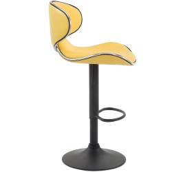 Juego de 2 taburetes de bar Las Vegas V2 en piel sintética negra y amarilla