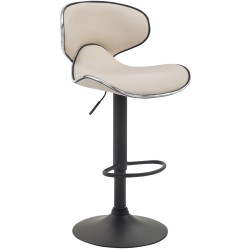 Juego de 2 taburetes de bar Las Vegas V2 en piel sintética color negro y crema