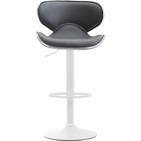 Juego de 2 taburetes de bar Las Vegas V2 en polipiel gris blanco