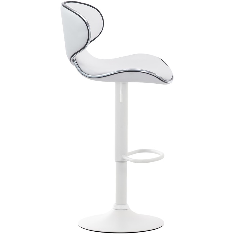 Juego de 2 taburetes de bar Las Vegas V2 en piel sintética blanca