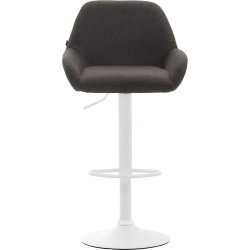 Conjunto de 2 taburetes de bar Braga en tejido blanco y gris oscuro