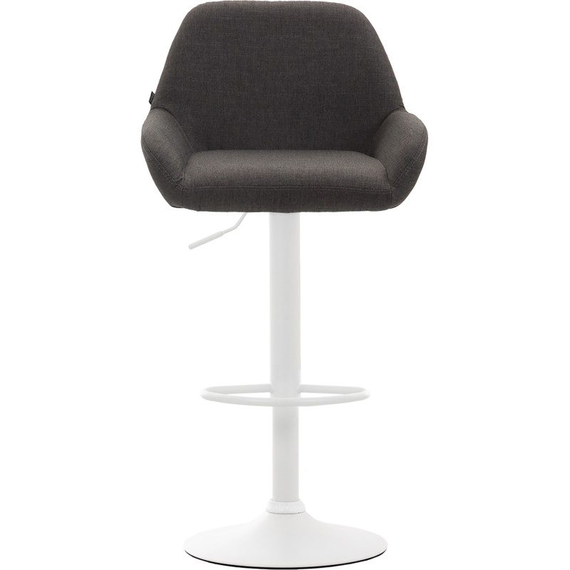 Conjunto de 2 taburetes de bar Braga en tejido blanco y gris oscuro