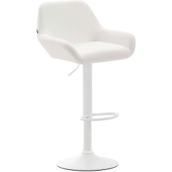 Juego de 2 taburetes de bar Braga de piel sintética blanca