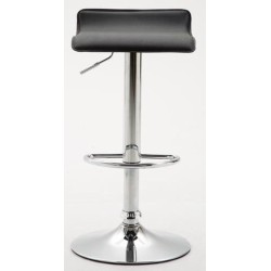 Juego de 2 taburetes de bar Dyn V2 en polipiel cromada negra
