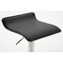 Juego de 2 taburetes de bar Dyn V2 en polipiel cromada negra