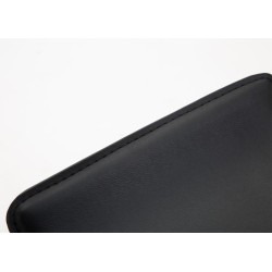 Juego de 2 taburetes de bar Dyn V2 en polipiel cromada negra