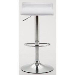 Juego de 2 taburetes de bar Dyn V2 en polipiel cromada blanca