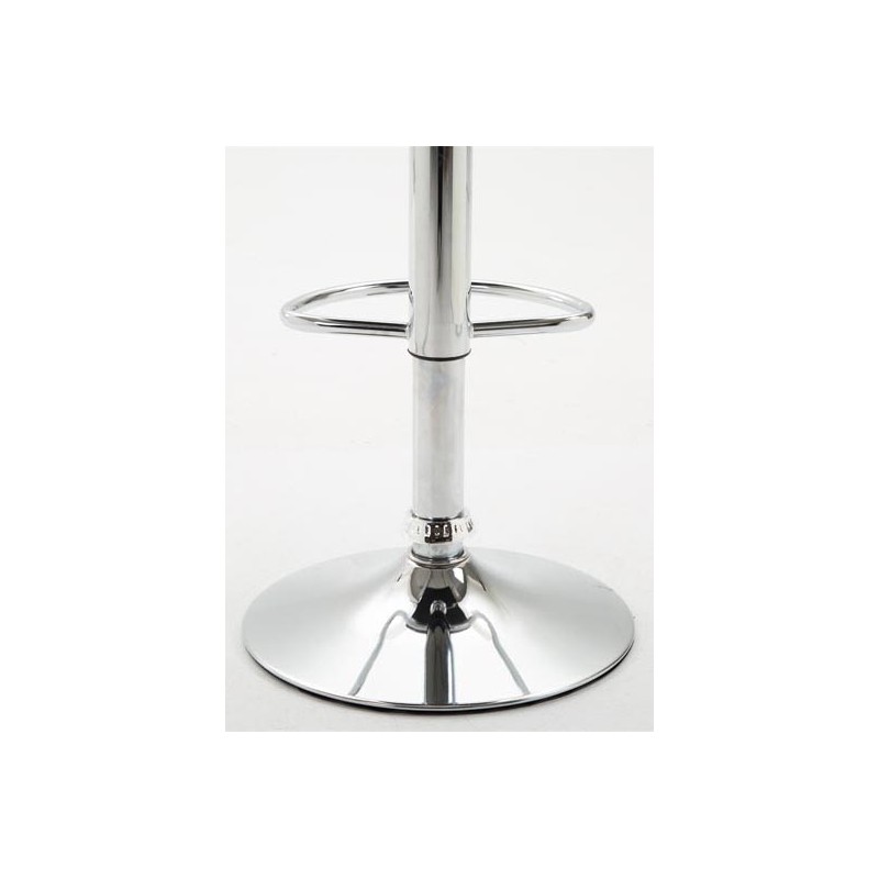 Juego de 2 taburetes de bar Dyn V2 en polipiel cromada blanca