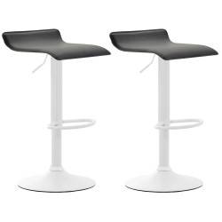Juego de 2 taburetes de bar Dyn V2 en piel sintética blanca y negra