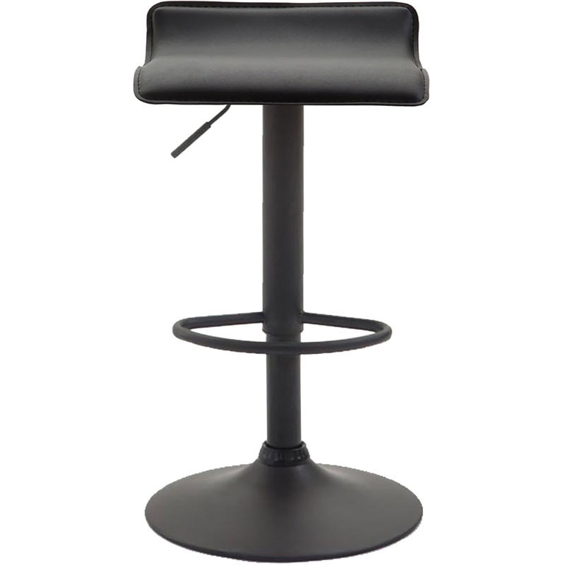 Juego de 2 taburetes de bar Dyn V2 en piel sintética negra