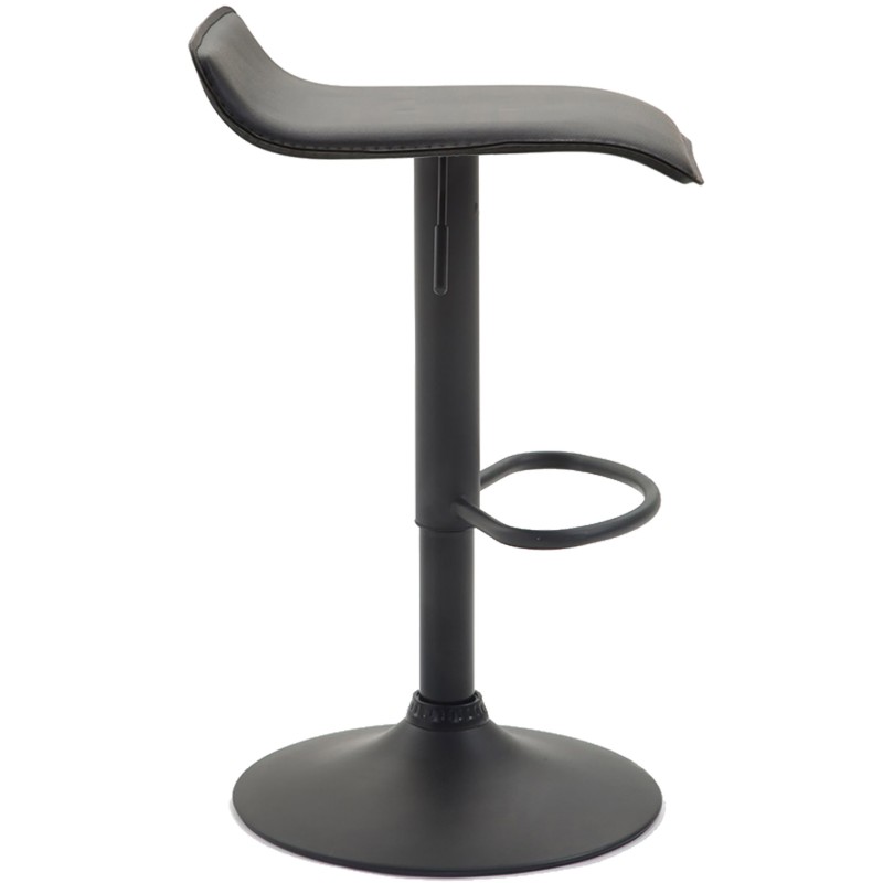 Juego de 2 taburetes de bar Dyn V2 en piel sintética negra