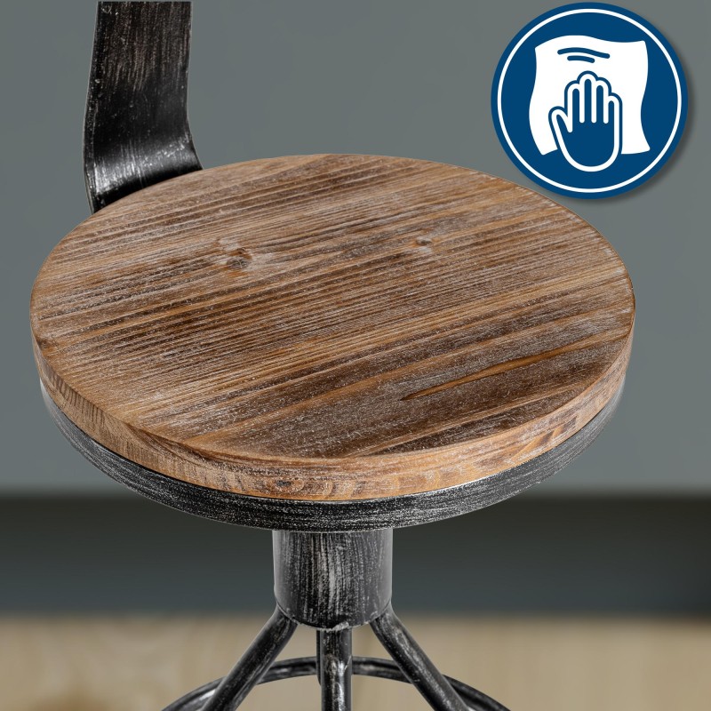 Taburete de bar antiguo de plata Hanam