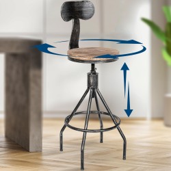 Taburete de bar antiguo de plata Hanam