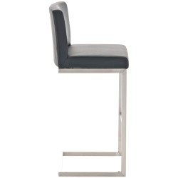 Juego de 2 taburetes de bar Paros, piel sintética negra