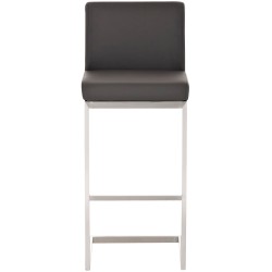 Juego de 2 taburetes de bar Paros, piel sintética marrón