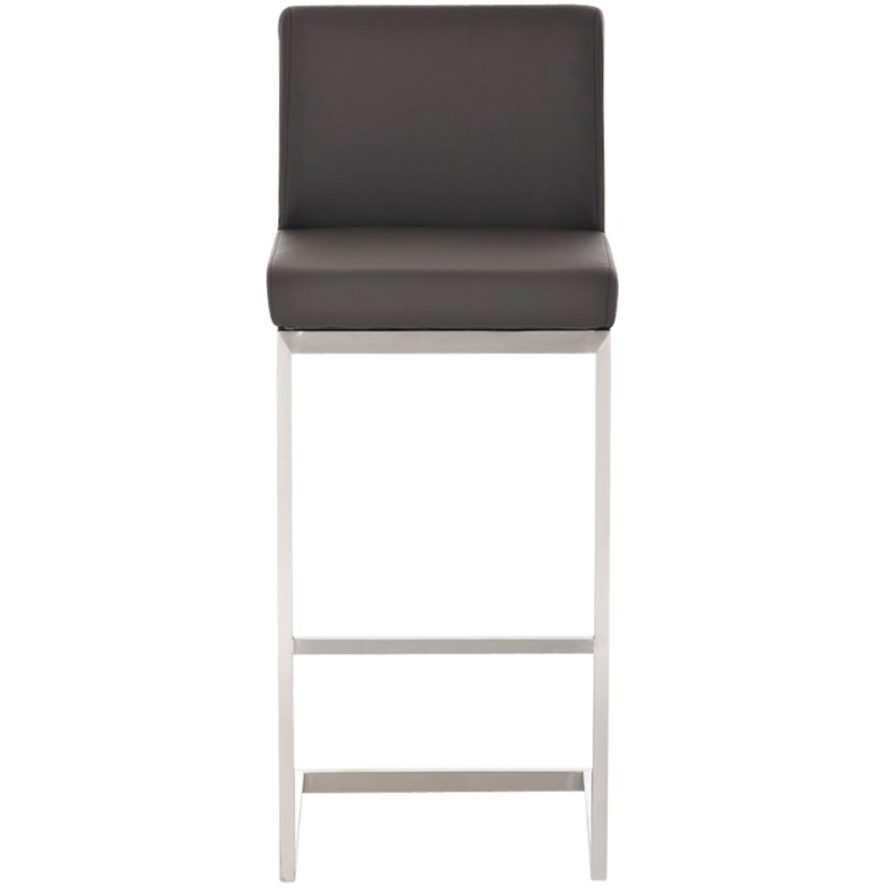 Juego de 2 taburetes de bar Paros, piel sintética marrón