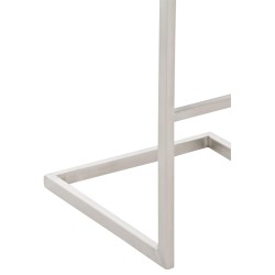 Juego de 2 taburetes de bar Paros, piel sintética gris