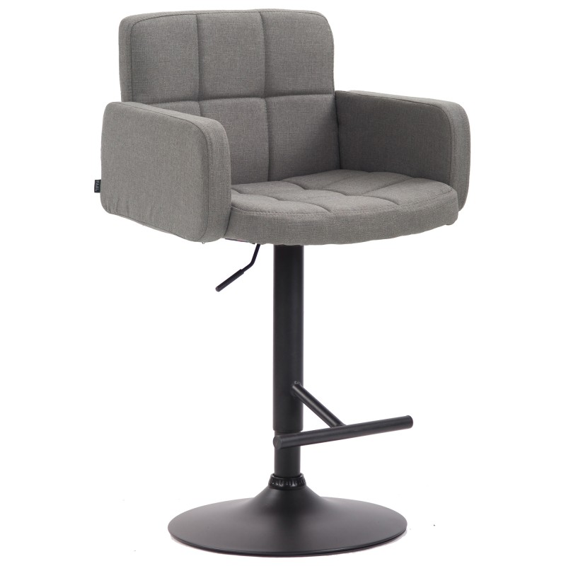 Taburete de bar Los Ángeles, tela gris negra