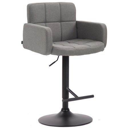 Taburete de bar Los Ángeles, tela gris negra