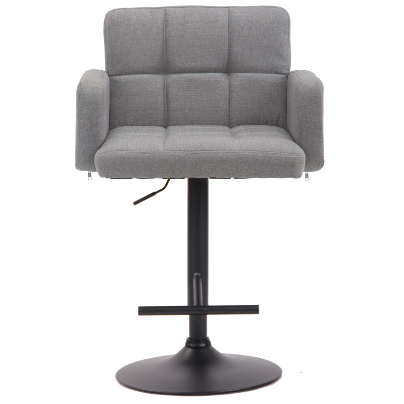 Taburete de bar Los Ángeles, tela gris negra