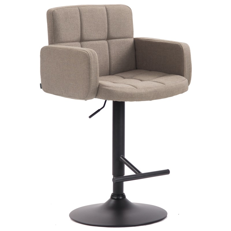 Taburete de bar Los Ángeles, tela negra topo