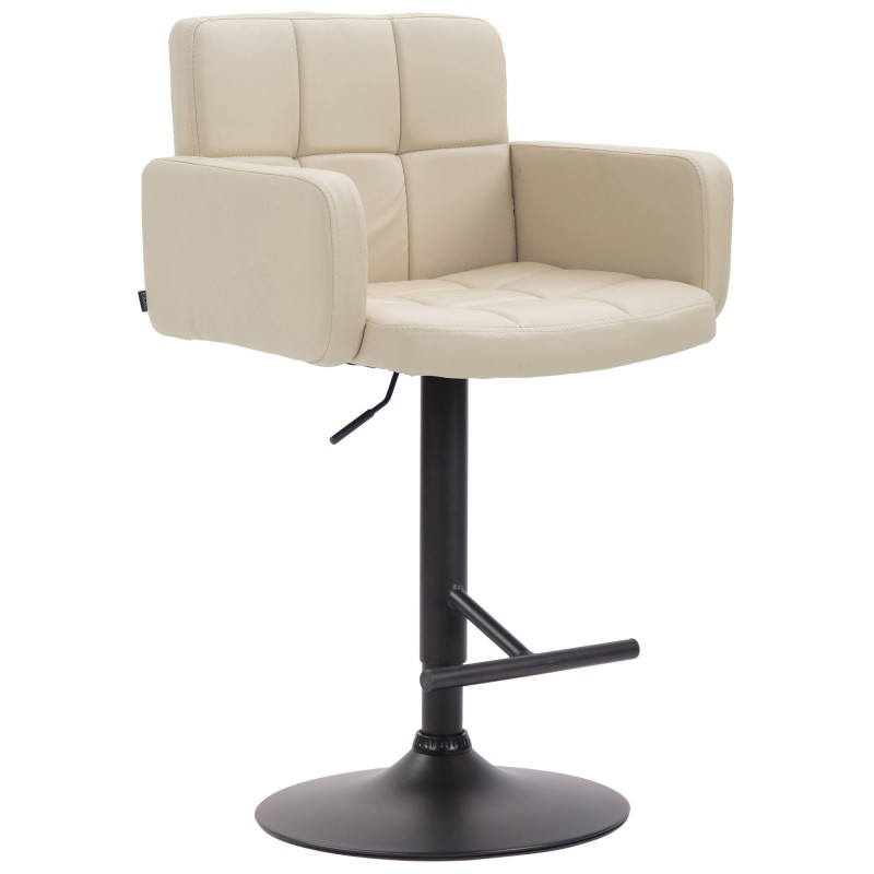Taburete de bar Los Ángeles color crema y negro