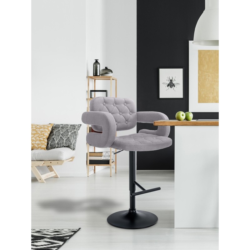 Taburete de bar Dublin FABRIC negro gris