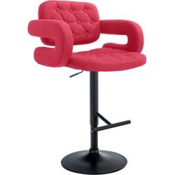 Taburete de bar Dublin FABRIC negro rojo