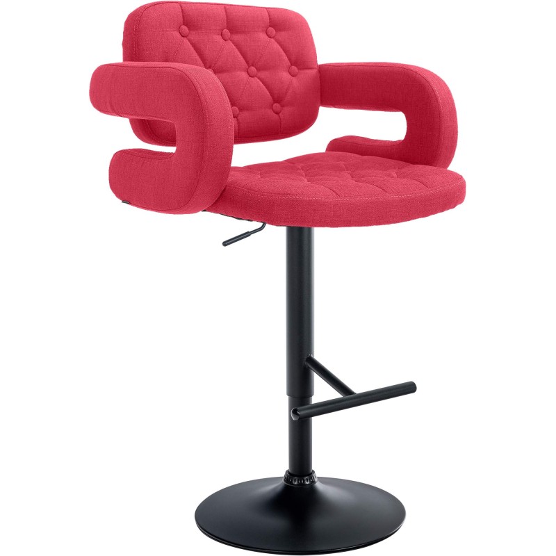 Taburete de bar Dublin FABRIC negro rojo