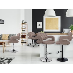 Taburete de bar Dublin FABRIC en color negro topo