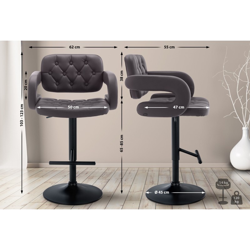 Taburete de bar Dublin negro y marrón