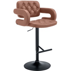 Taburete de bar Dublin negro coñac