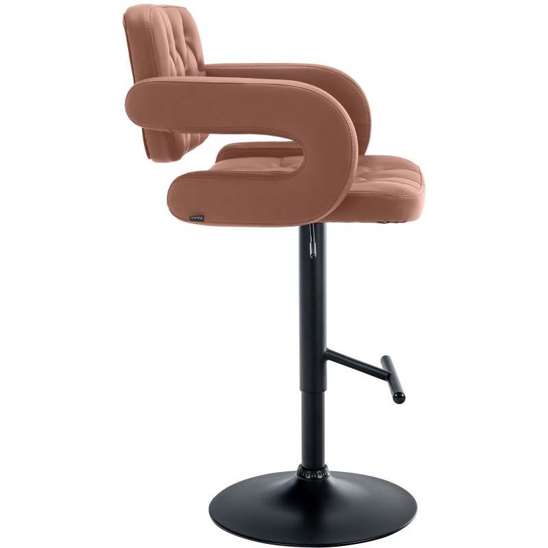 Taburete de bar Dublin negro coñac