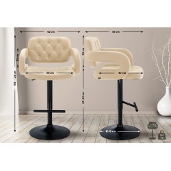 Taburete de bar Dublin Black Cream