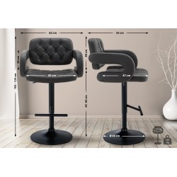 Taburete de bar Dublin negro y gris