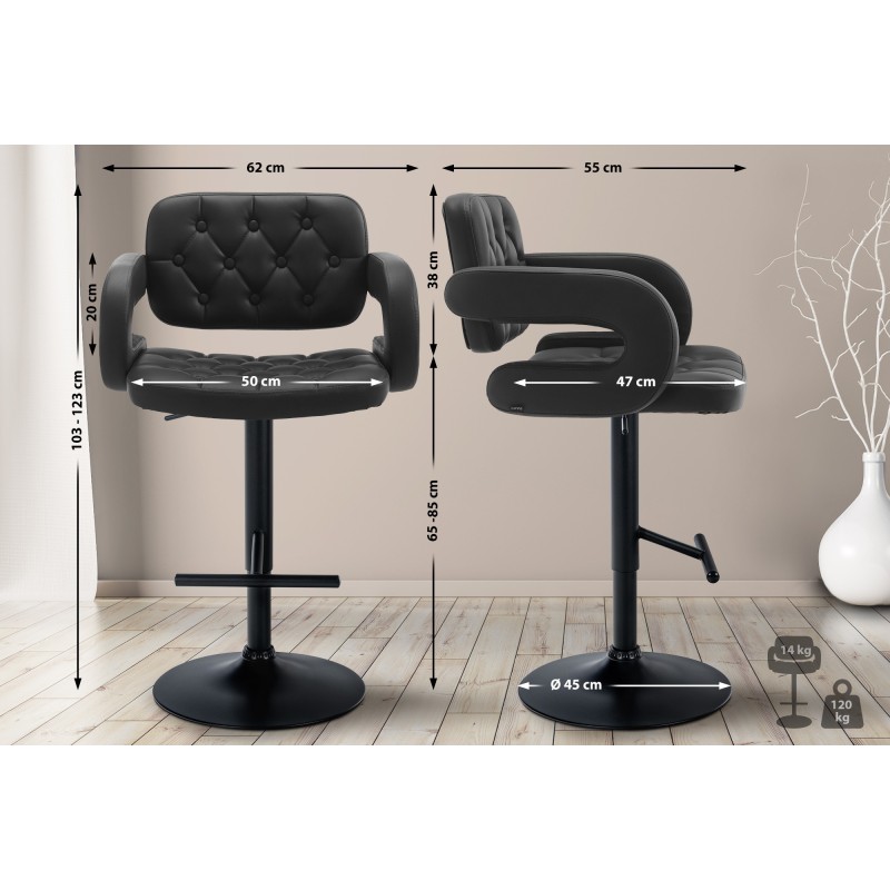 Taburete de bar negro Dublin