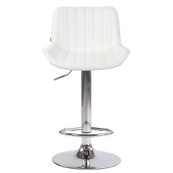 Taburete de bar Lentini en polipiel cromada blanca