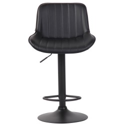 Taburete de bar Lentini en piel sintética negra