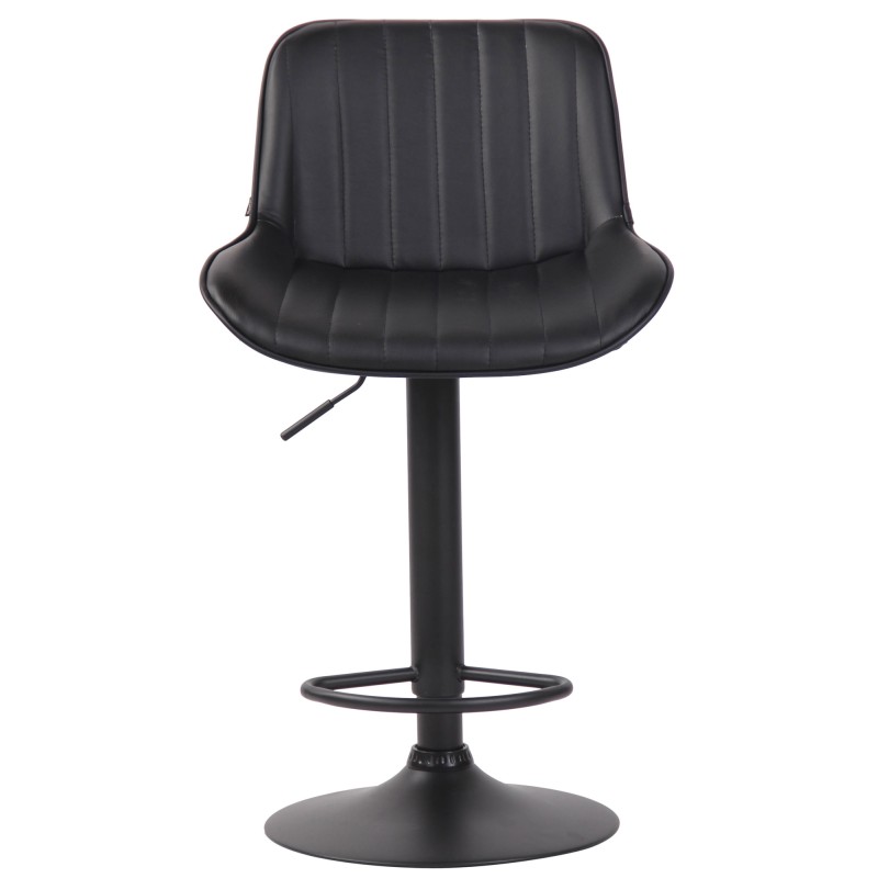 Taburete de bar Lentini en piel sintética negra